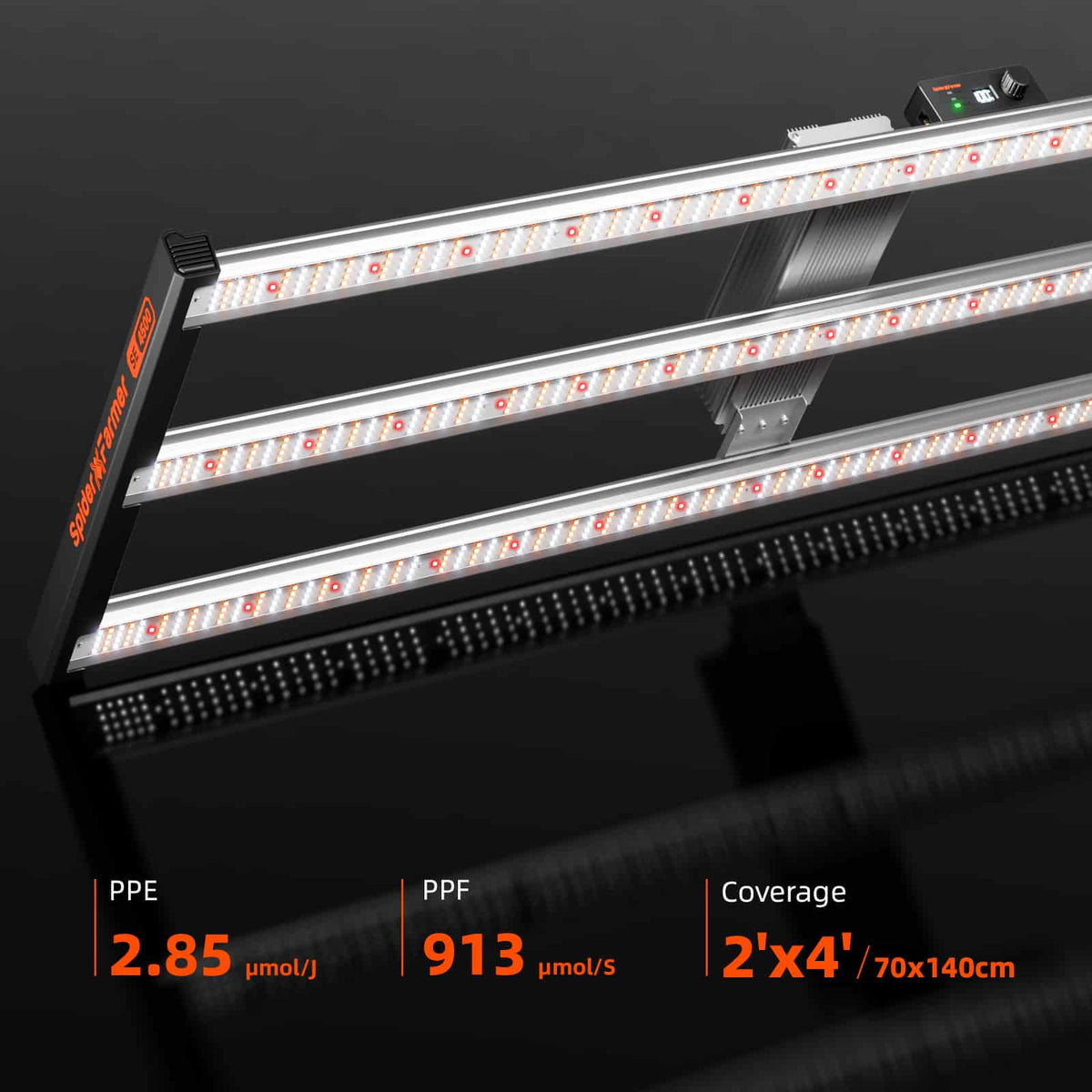 Spider farmer se4500 evo de 320w — flux ppf et efficacité ppe