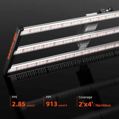 Spider Farmer SE4500 EVO 320 W — PPF output and PPE efficiency