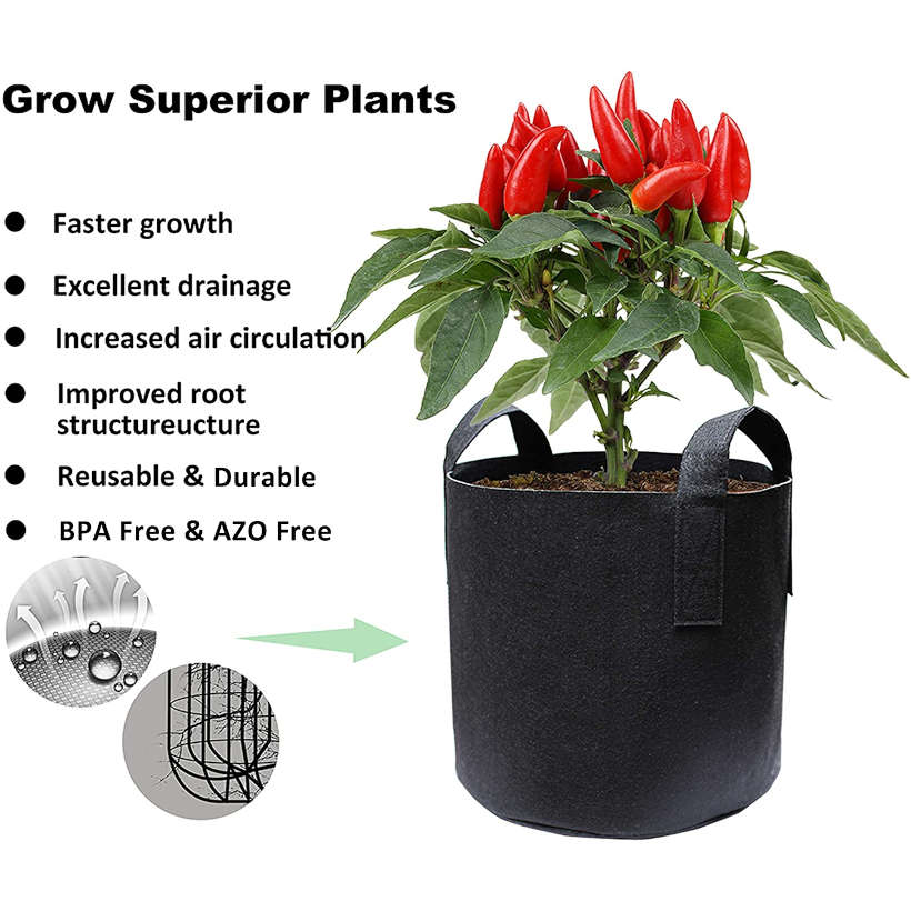 Pot à plantes en tissu de 3 gallons avec poignées — vue supplémentaire 3